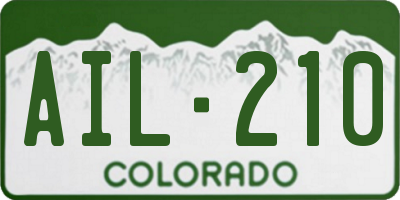 CO license plate AIL210