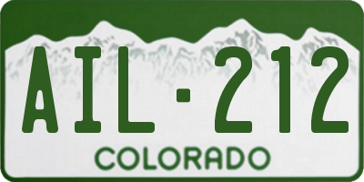 CO license plate AIL212