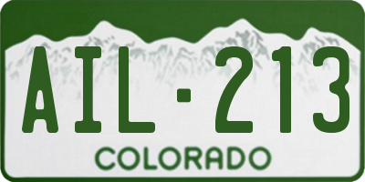 CO license plate AIL213