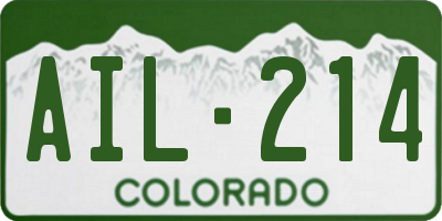 CO license plate AIL214