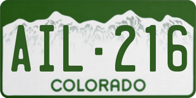 CO license plate AIL216