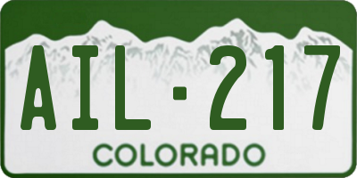 CO license plate AIL217