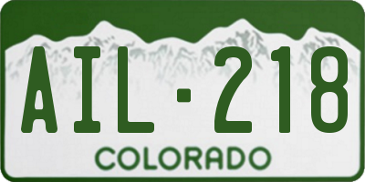 CO license plate AIL218