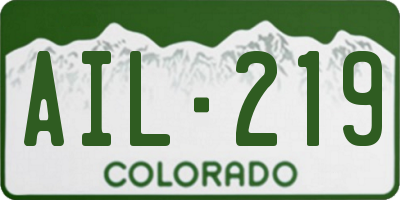 CO license plate AIL219