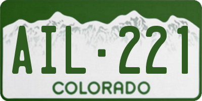 CO license plate AIL221