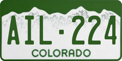 CO license plate AIL224