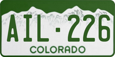 CO license plate AIL226