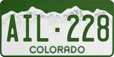 CO license plate AIL228