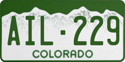 CO license plate AIL229