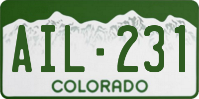 CO license plate AIL231