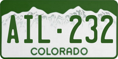 CO license plate AIL232