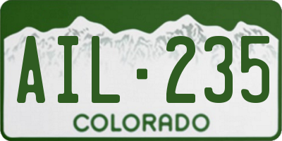 CO license plate AIL235