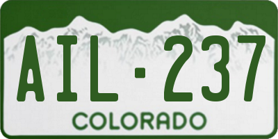 CO license plate AIL237