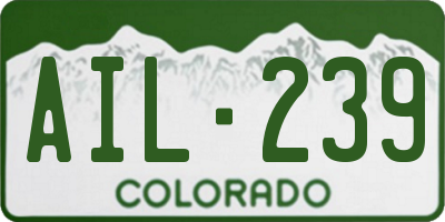 CO license plate AIL239