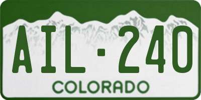 CO license plate AIL240