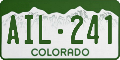CO license plate AIL241
