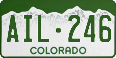 CO license plate AIL246