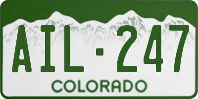 CO license plate AIL247