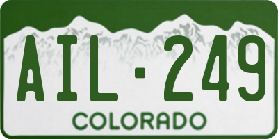 CO license plate AIL249