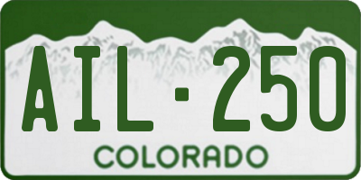 CO license plate AIL250