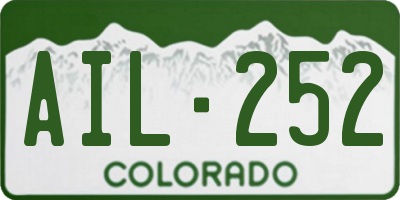 CO license plate AIL252