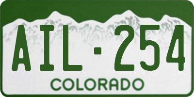 CO license plate AIL254