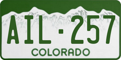 CO license plate AIL257