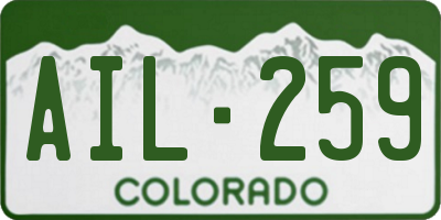 CO license plate AIL259