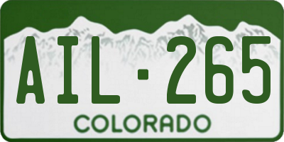 CO license plate AIL265