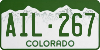 CO license plate AIL267