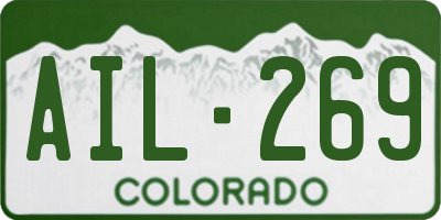 CO license plate AIL269