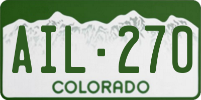 CO license plate AIL270