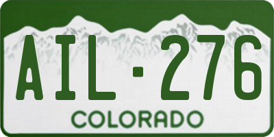 CO license plate AIL276