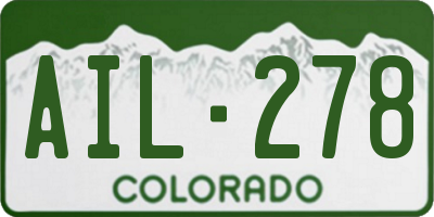 CO license plate AIL278