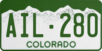 CO license plate AIL280