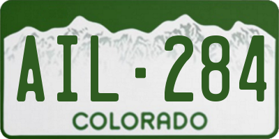 CO license plate AIL284