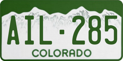 CO license plate AIL285