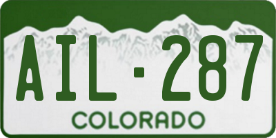 CO license plate AIL287