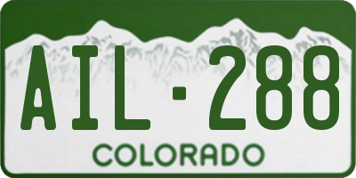 CO license plate AIL288