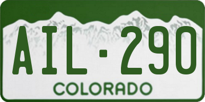 CO license plate AIL290