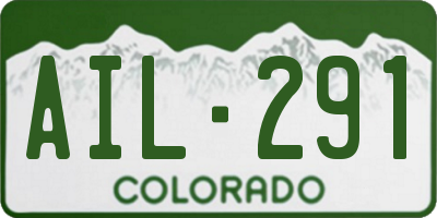 CO license plate AIL291