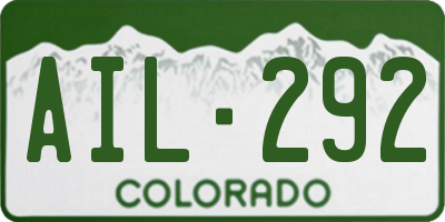 CO license plate AIL292