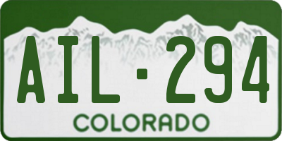 CO license plate AIL294