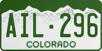 CO license plate AIL296