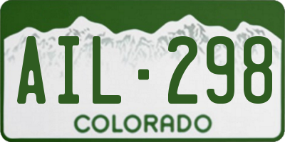 CO license plate AIL298
