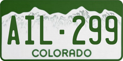 CO license plate AIL299