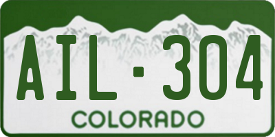 CO license plate AIL304