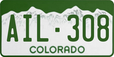 CO license plate AIL308