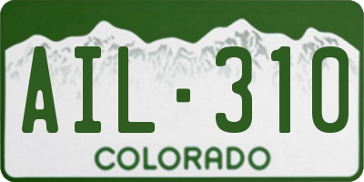 CO license plate AIL310