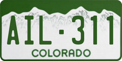CO license plate AIL311
